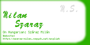 milan szaraz business card